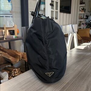 Prada Black Nylon tote bag 12.5 L X 6.5 W X 12H